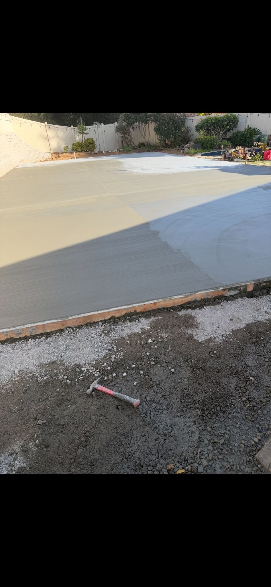 Backyard Concrete Slab Installation